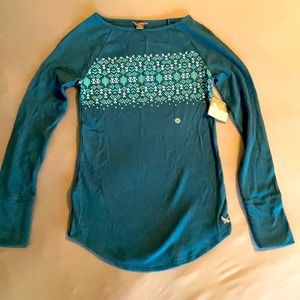 Eddie Bauer WR Stine Waffle Flocke Peacock shirt